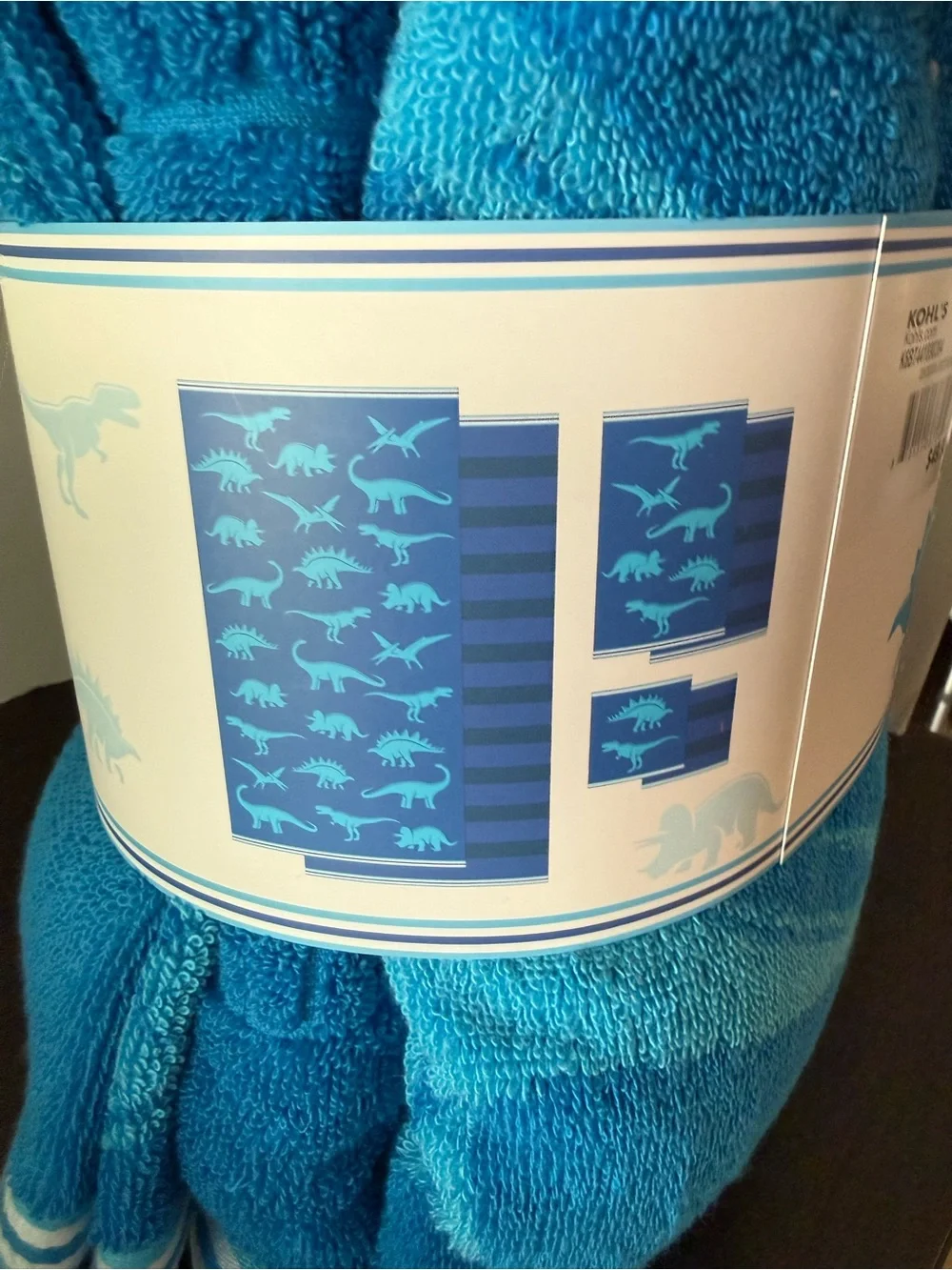 Blue Dinosaur Bath Towel Set 6 piece set NWT